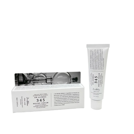Dr.Althea 345 Relief Cream 50ml tube and carton on white background