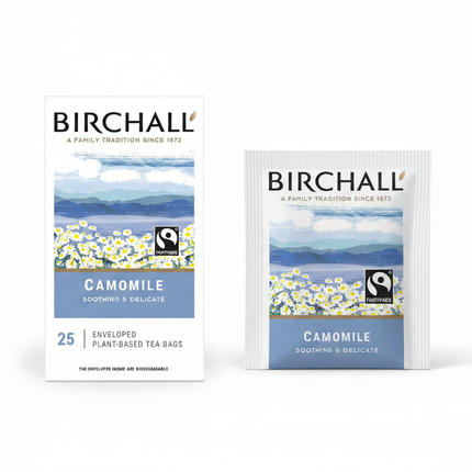 Birchall Camomile Tea - Box and enveloped tea bag