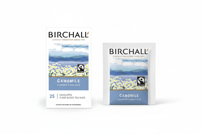 Birchall Camomile Tea - Box and enveloped tea bag
