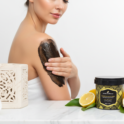 Jardin d'Oléane Moroccan Black Soap Lemon Essential Oil lifestyle photo