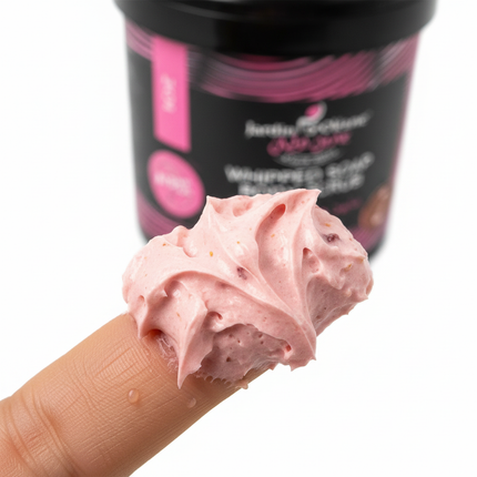 Jardin d'Oléane Rose Body Scrub pink whipped texture close-up