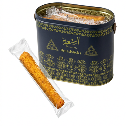 Alsanah Breadsticks open tin and individually wrapped breadstick