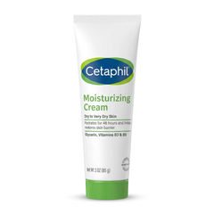 Cetaphil Moisturizing Cream 85g white tube with green cap on white background