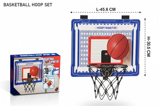 Hoop Fanatic basketball hoop set with dimensions