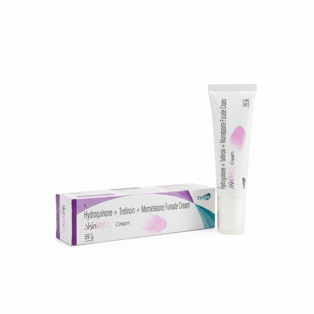 Skinlite Hydroquinone Tretinoin Mometasone Cream 25g box and tube