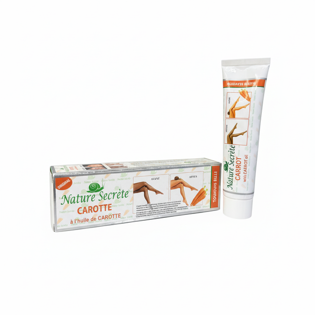Nature Secrete CAROTTE box showing ingredients and product information