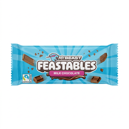 MrBeast Feastables Milk Chocolate bar on white