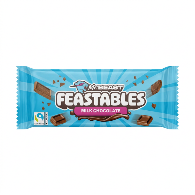 MrBeast Feastables Milk Chocolate bar on white