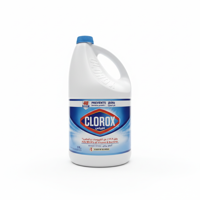 Clorox bleach 3.78L bottle on white background