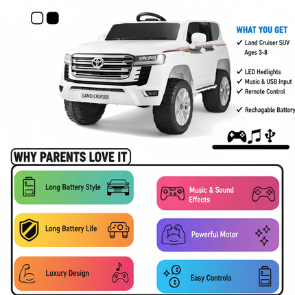 Land Cruiser benefits and features infographic