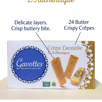 Gavottes Crêpe Dentelle assortment of 24 delicate butter crispy crêpes