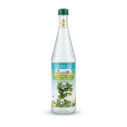 Aljaser Mint Water 565 ml front bottle view on white background