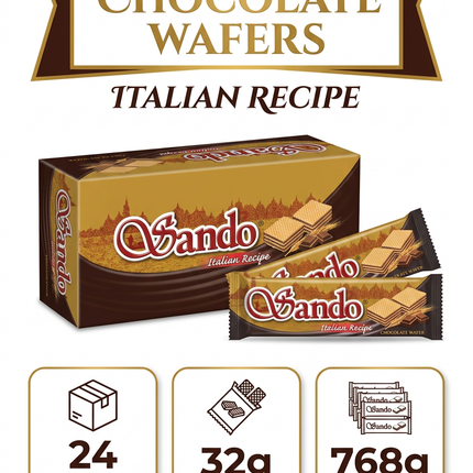 Sando chocolate wafers 24 × 32g product information