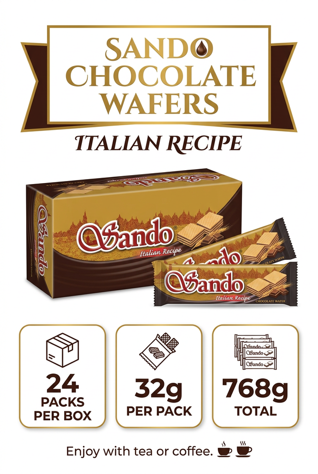 Sando chocolate wafers 24 × 32g product information