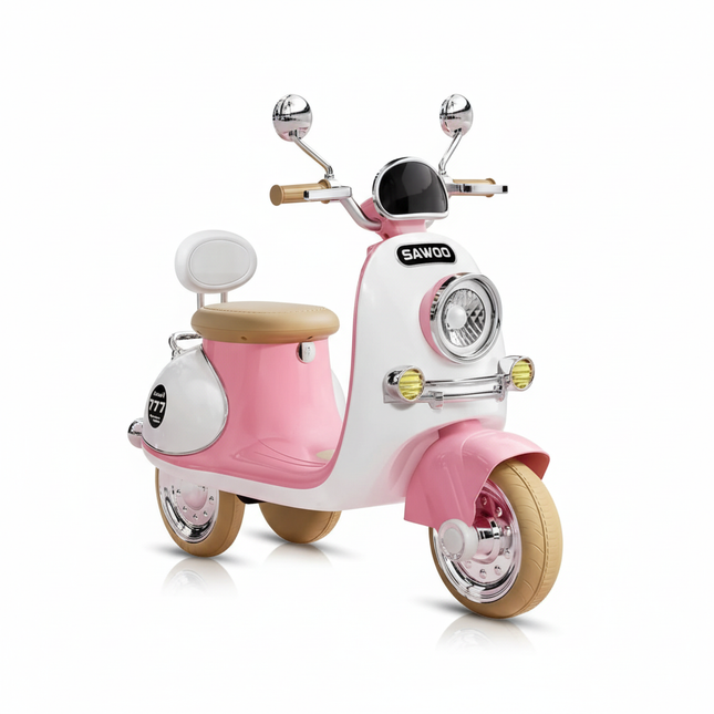 Pink Vespa electric scooter for kids