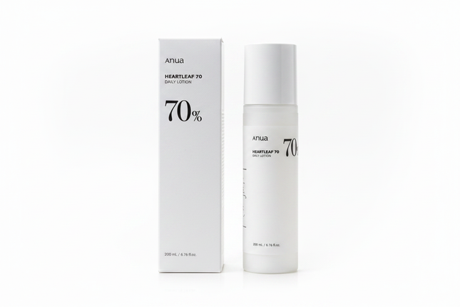 ANUA Heartleaf 70 Daily Lotion — box and bottle on white background