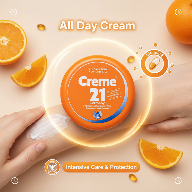 Creme 21 cream with integrated lifestyle and benefits