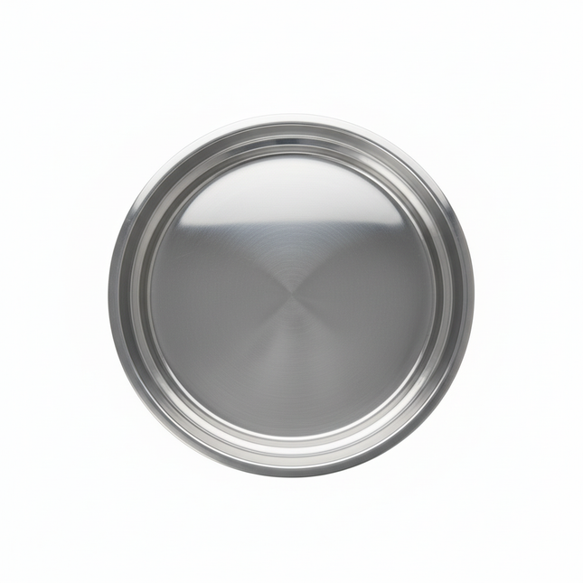 55cm stainless steel serving tray top view showing circular shape
