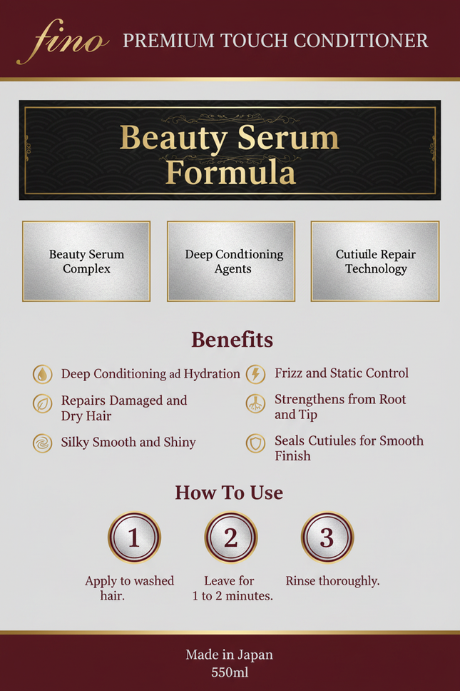 Fino Premium Touch Conditioner 550ml branded infographic