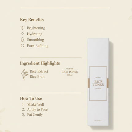 I'm from Rice Toner benefits infographic