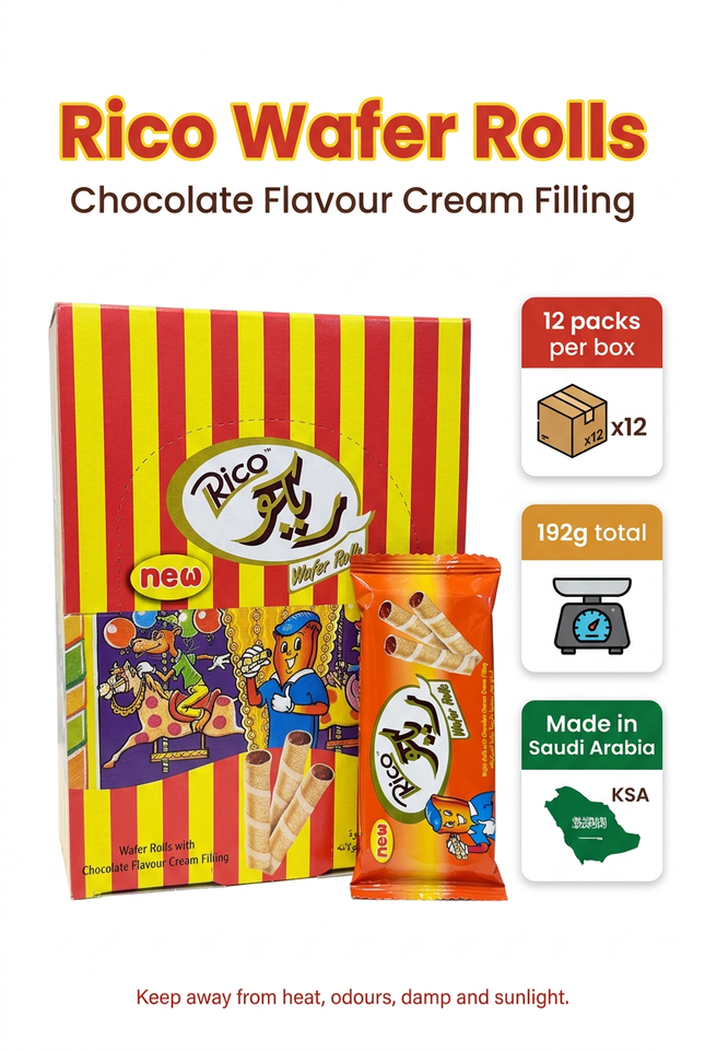 Rico wafer rolls 192g 12-pack information