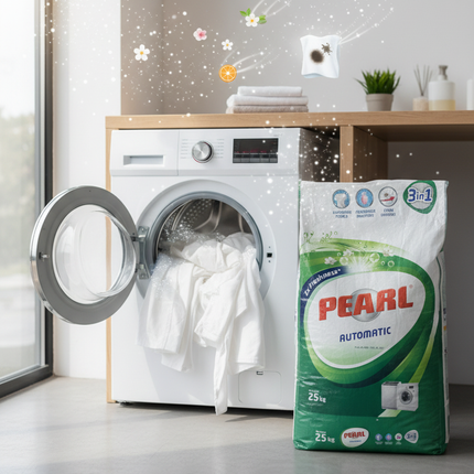 Pearl detergent in use - fresh clean laundry