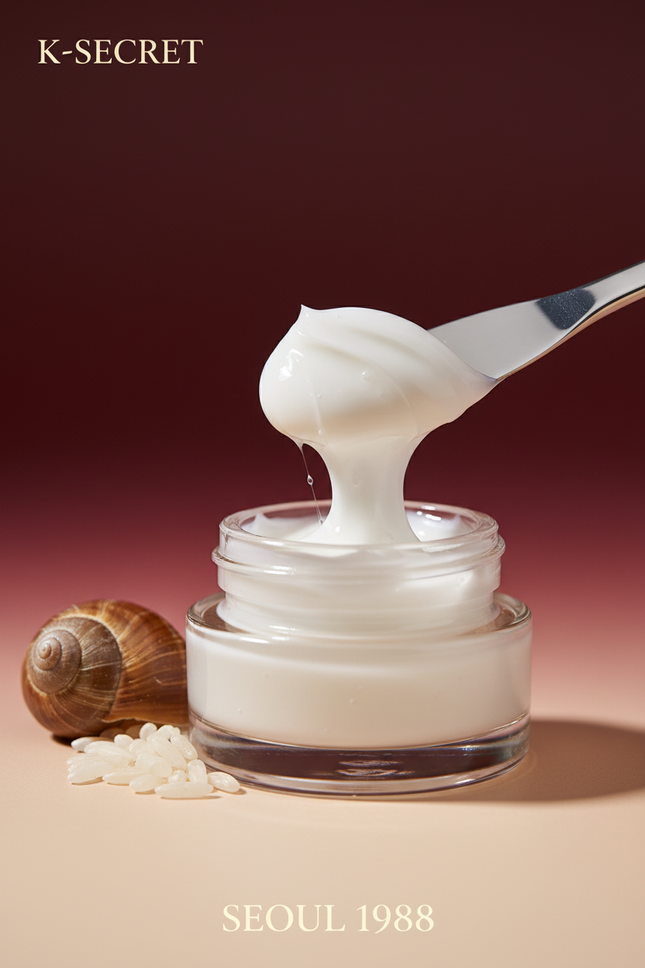 K-Secret Seoul 1988 Snail Mucin Cream texture shot