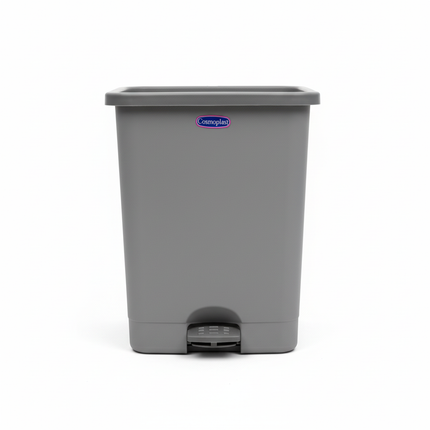 Cosmoplast grey 20L pedal bin on white background
