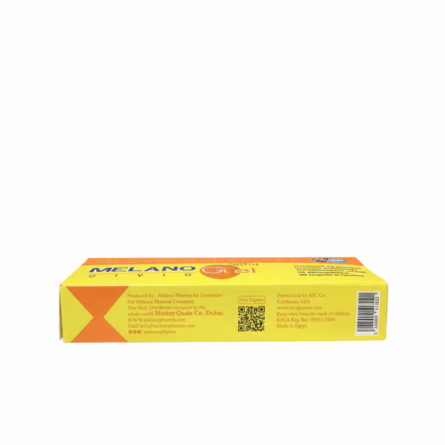 MELANO GEL CIVIC box showing ingredients and product information