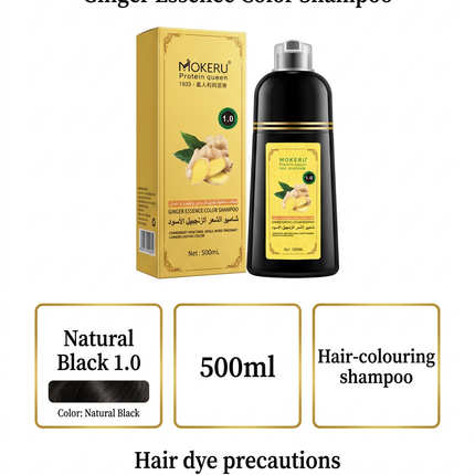 Mokeru Natural Black 1.0 colour shampoo features and precautions