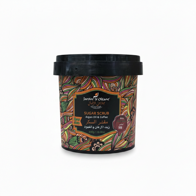 Jardin D'Oleane Sugar Scrub Argan Oil & Coffee 300g - clean white background