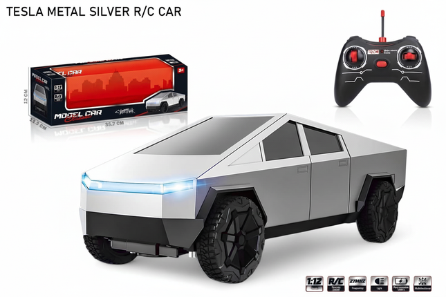 Tesla Metal Silver R/C Car with Package