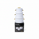MXIMA white hotpot casserole set with gold handles - 3 pieces stacked on box