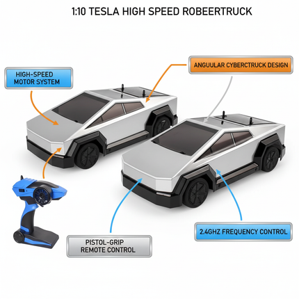Tesla High Speed R/C Car Features Diagram