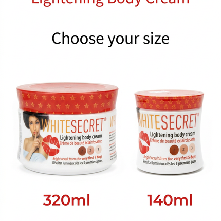 White Secret Body Cream 140ml and 320ml size selection guide