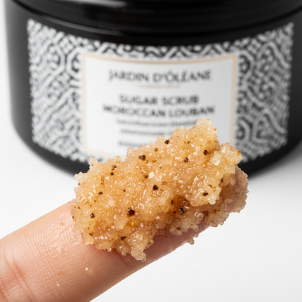 Jardin D'Oleane Sugar Scrub Moroccan Louban - texture close-up