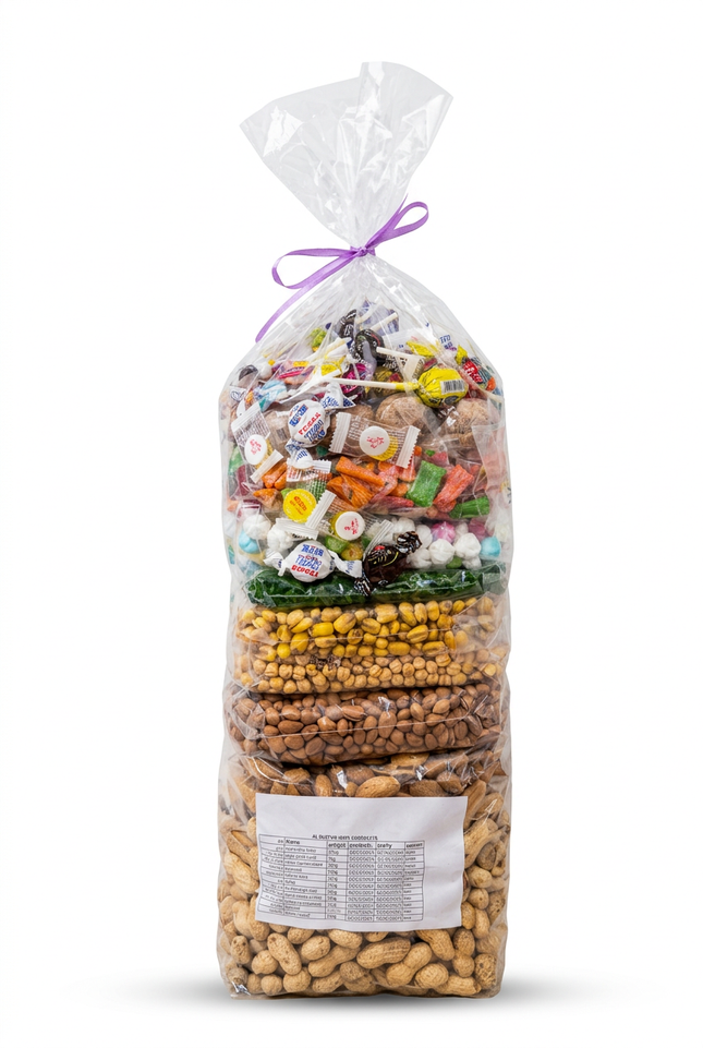 Garangao mix assortment with nuts, snacks and wrapped sweets, approximately 5kg