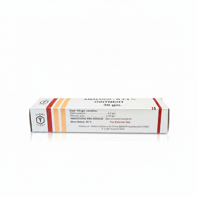 AMALUCO-R 4.4% box showing ingredients and product information