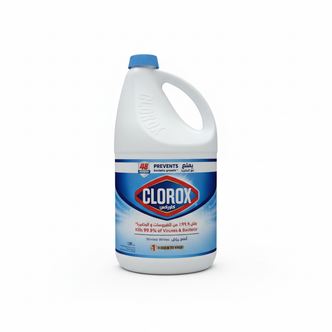 Clorox bleach 1.89L bottle on white background