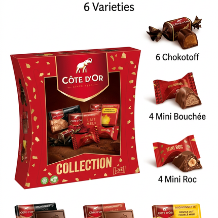 Côte d’Or Collection 25 individually wrapped chocolates in six varieties