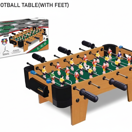 Wooden football foosball table with dimensions
