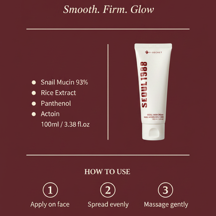 K-Secret Seoul 1988 Snail Mucin Cream info card