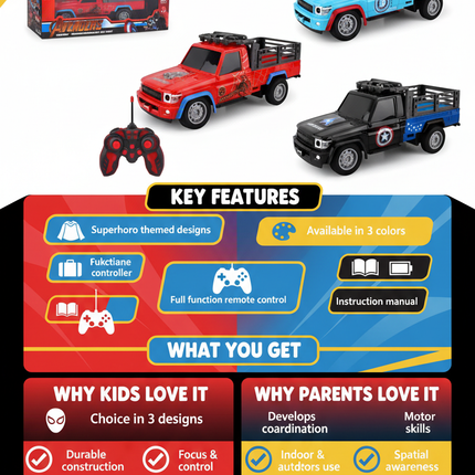 Pickup R/C Car Benefits Infographic