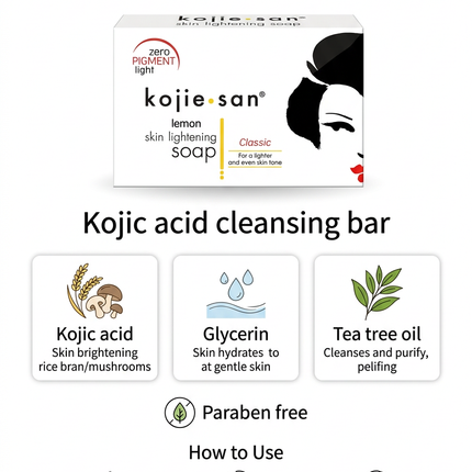 Kojie-san Lemon Classic Soap ingredient and usage information