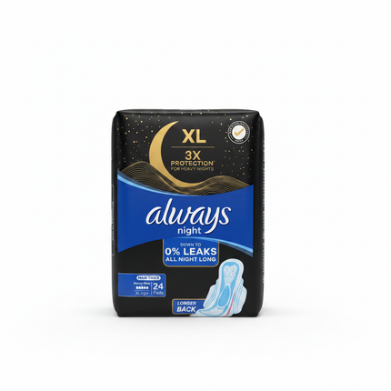 Always Night XL Maxi Thick 24 Pads - White Background