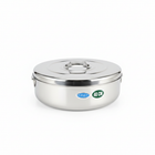 40cm stainless steel serving bowl with chrome lid and mirror finish