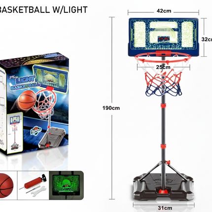 LED light basketball hoop with dimensions