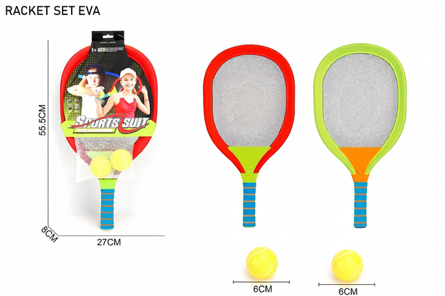 EVA foam racket set with dimensions