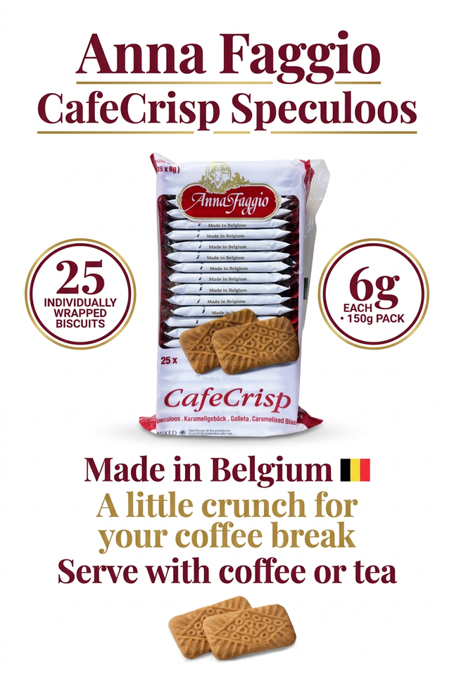 Anna Faggio CafeCrisp pack size and serving information