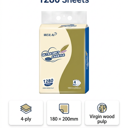 Weilai tissue pack sheet count ply size and features information